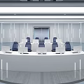 Modern Monitoring Room With Multiple Computer Monitors Control Consoles And Ergonomic Chairs