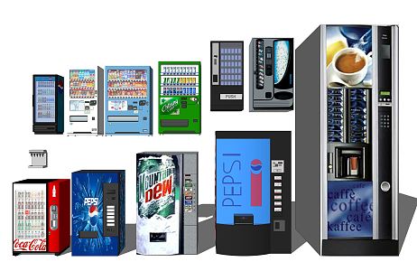 Modern Vending Machine Refrigerator Beverage Machine Freezer 3d model