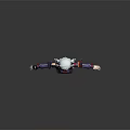 Game and Movie Character With White Hair Dark Outfit Red Skirt and Mechanical Details