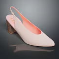 Stylish Pink Slingback High Heels With Pointed Toe And Block Heel Design