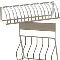 Public Bicycle Rack with Metal Curved Bars Durable Structure for Outdoor Public Use 3d model