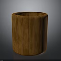 Wooden Cylindrical Architectural Decorative Element With Vertical Grooves For Building Exterior