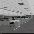 Modern Public Office Space With White Desks Black Office Chairs Mac Monitors And Glass Windows