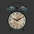Turquoise Vintage Alarm Clocks With Classic Dial And Smiley Face Design