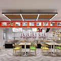 Direct Sales Pork Market Shop Interior With Display Counter And Hanging Meat Products