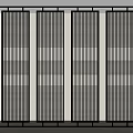Modern Interior Partition With Lattice Slat Design And Wooden Frame Structure 3d model