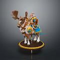 Bearded Man Riding Decorative Reindeer With Traditional Costume And Circular Gold Trimmed Base