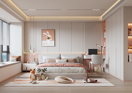 Modern Children's Room Girls Room 3d model