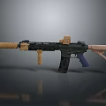 Tactical Rifle With Brown Handguard Black Receiver And Tan Stock Design