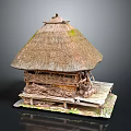 Traditional Rustic Thatched House Featuring Wooden Structure And Thatched Roof Design