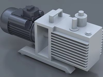 Industrial Vacuum Pump Equipment With Electric Motor Heat Sink And Metal Structure 3d model