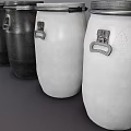 Durable Industrial Storage Drums With Sealed Lids And Metal Handles In Various Colors