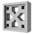 Modern Room Divider With Geometric Cutout Patterns And White Panels For Interior Decor 3d model