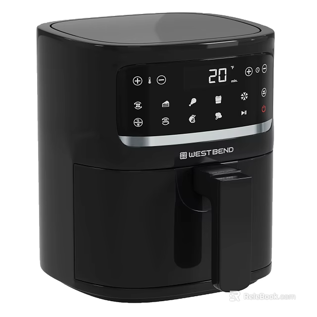 Black Westbend Air Fryer With Digital Display And Temperature Control 3d model 