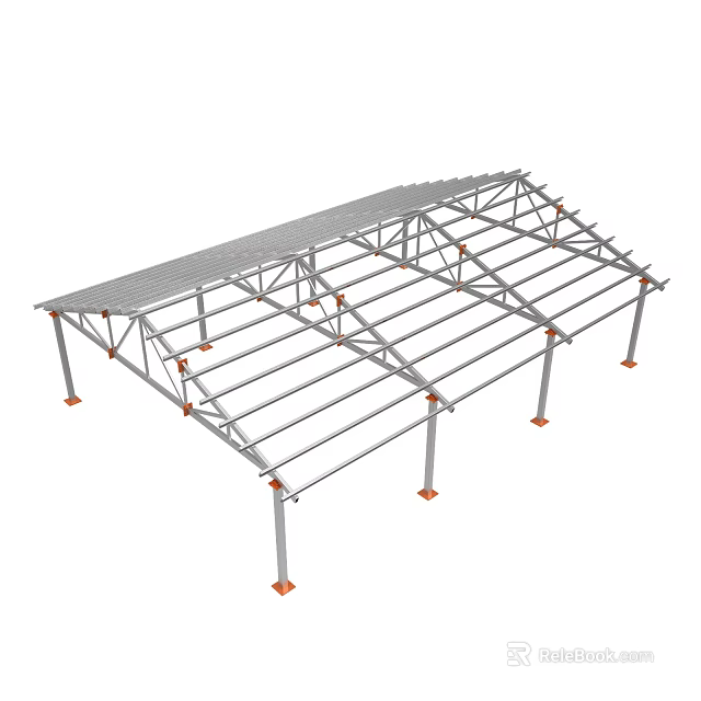 Metal Scaffolding Structure With Support Legs And Steel Frame For Construction 3d model 