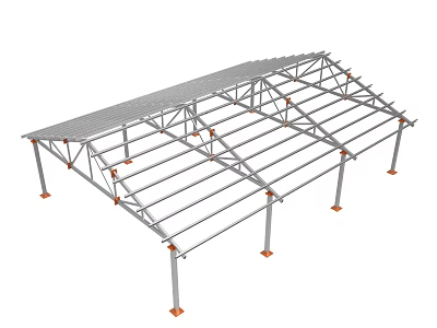 Metal Scaffolding Structure With Support Legs And Steel Frame For Construction 3d model
