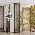 New Chinese Style Screen Partition 3d model