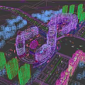 Modern Commercial Complex With Green Roof And Multiple Buildings In Urban Center