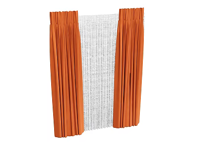modern curtain fabric curtain gauze curtain 3d model