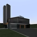 Modern High Rise Residential Building With Balconies Trees And Blue Sky Sunlight