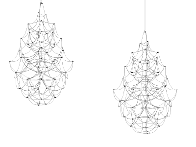 Modern Artistic Irregular Pendant Lights With Intricate Wireframe Structure For Interior Hanging Decoration 3d model