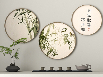 New Chinese Round Frame Painting Decorative Painting model