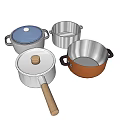 Stainless Steel Cookware Set With Lids Golden Silver Pots And Wooden Handles