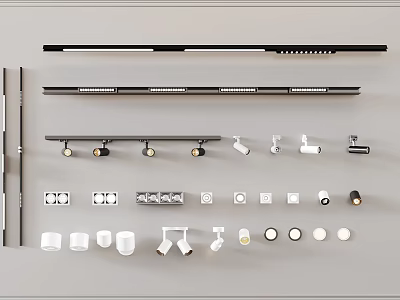 Modern LED Downlights And Spotlights With Sleek Design For Indoor Ceiling Lighting Fixtures 3d model