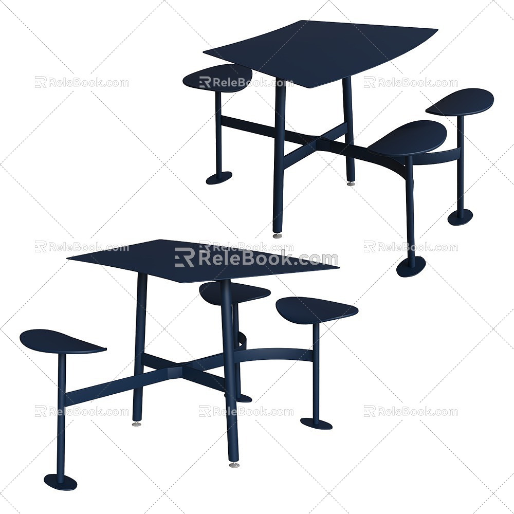 Fermob public tables and chairs 3d model