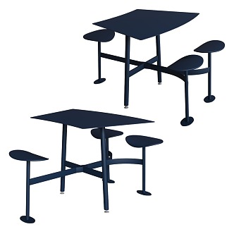 Fermob public tables and chairs 3d model