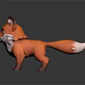 Cute 3D Fox Character With Orange Fur White Chest And Big Eyes