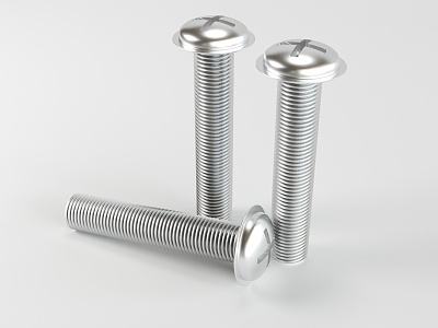 Cross Metal Screw Metal Thread Cross Screw 3d model