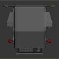 Other Vintage Terminal With Green Text Display Small Integrated Keyboard Gray Body Orange Mounting Points