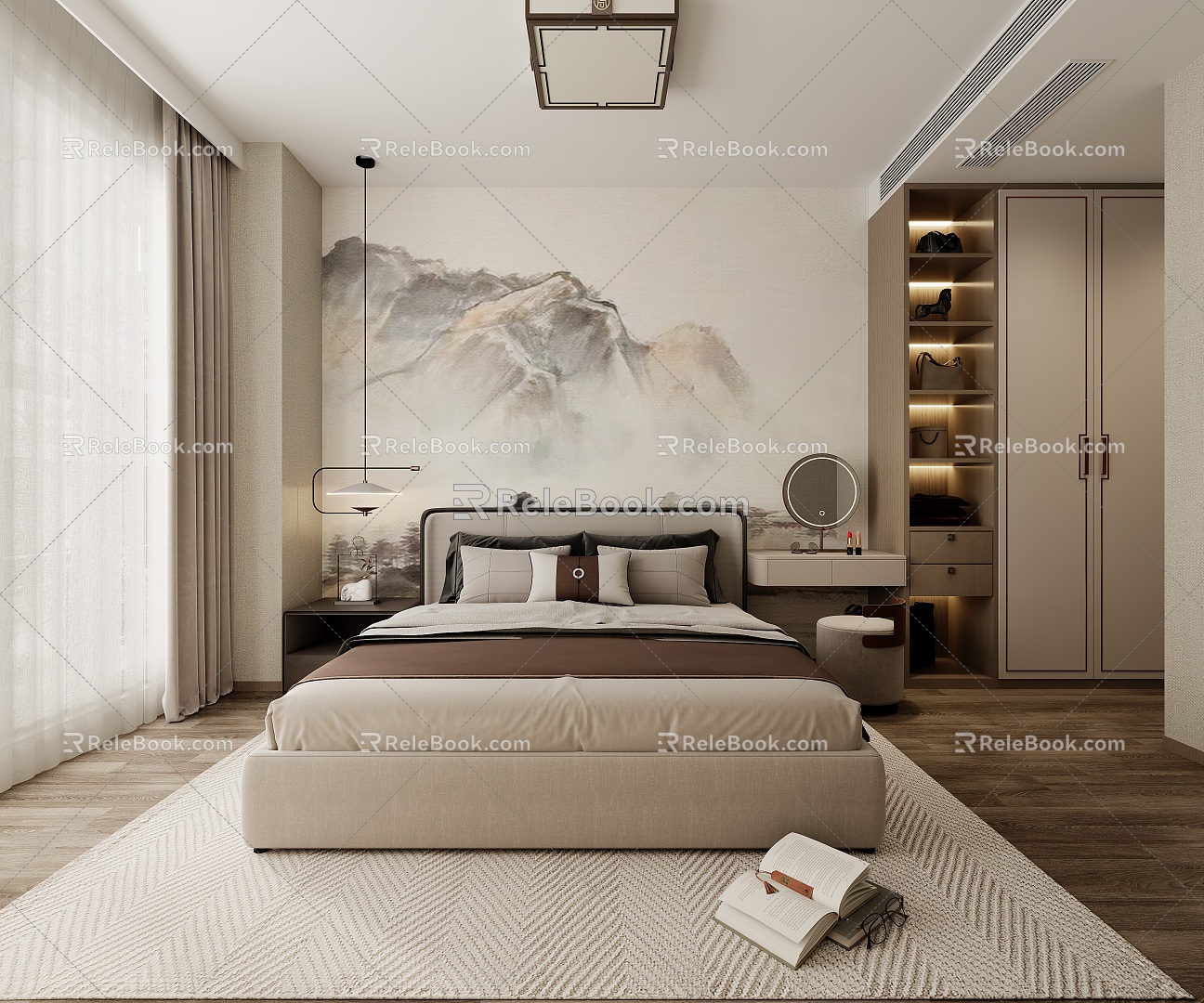 New Chinese-style master bedroom model