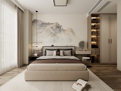 New Chinese-style master bedroom model