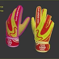 Red and Yellow Soccer Goalkeeper Gloves With Your Logo Space And Design