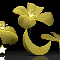 Yellow Flower Shaped Lights With Crescent Moon And Stars Photo Check-in Spot