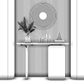 Modern end view table end view table decoration combination 3d model