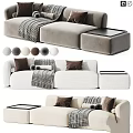 Modern Sofa with Multiple Color Options Decorative Pillows Cozy Blanket and Side Table 3d model