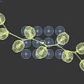 Modern Branching Bubble Chandelier With Glass Balls And Brass Frame Design