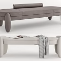 modern bed end stool sofa stool 3d model