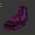 Black High Top Jordan Sneakers With Mesh Design And Gray Sole