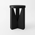Modern Black and Wooden Stools with Minimalist Design and V Shaped Legs for Home Furniture Decor