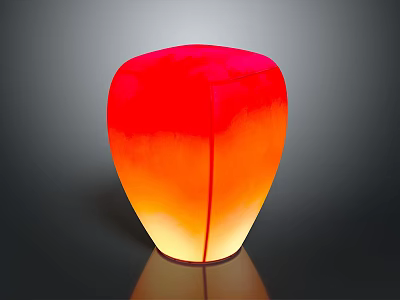Soft Red to Orange Gradient Decorative Cushion Stool for Home Living Room Decor 3d model