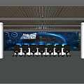 modern monitoring room 3d model