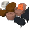 Stylish Modern Accent Chairs In Multiple Colors With Matching Ottomans