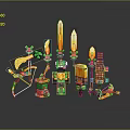 Crossbow Mechanical Crossbow Shift Bow and Arrow Shoot Far Equipment Weapons High-tech Crossbow 3d model