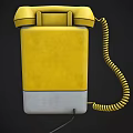 Vintage Yellow Rotary Dial Telephone Classic Digital Communication Device Design