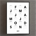 2019 Calendar With Clear Monthly Dates And Minimalist Wall Layout