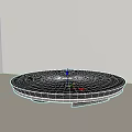 Modern Round Black Coffee Table With Unique Stylish Base For Living Room 3d model